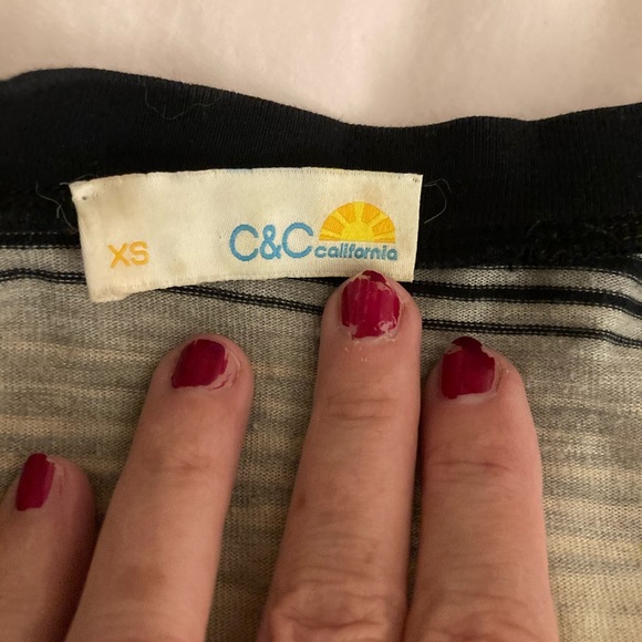 C & C California long sleeve striped top XS - Picture 3 of 5